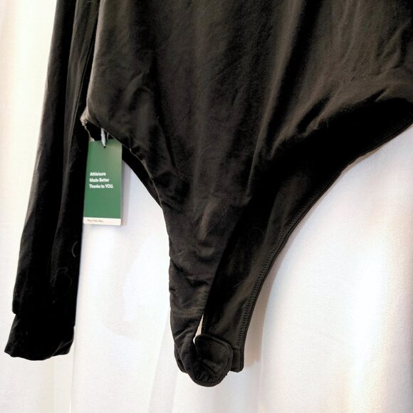 (NWT) Halara Women's V Neck Puff Sleeve Work Bodysuit Long Sleeve Black New - Picture 12 of 13